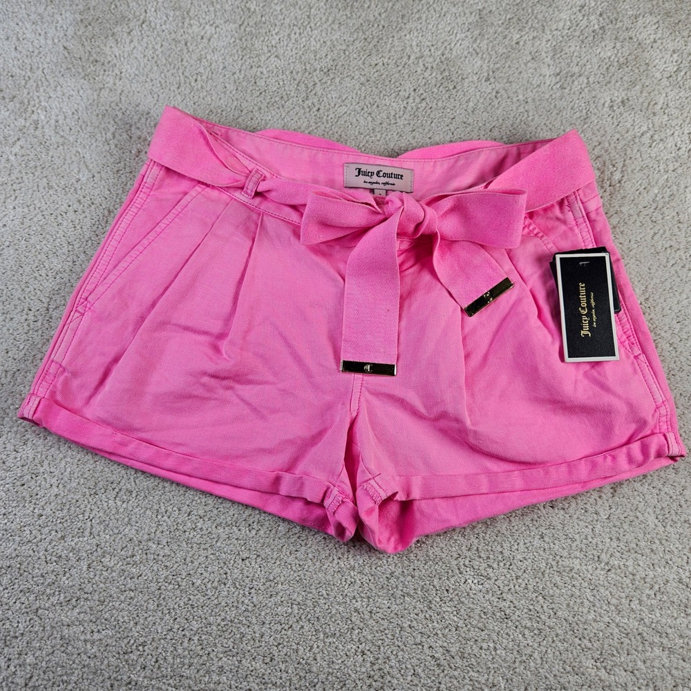 Women's NWT's Y2K Juicy Couture Ultra Light Fuchsia Boyfriend Shorts Size 2